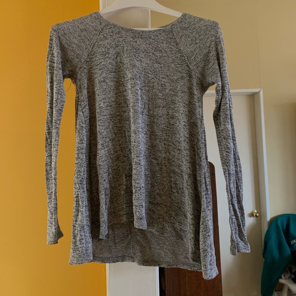 HOLLISTER✨Gray with White Mesh Long Sleeve Tee